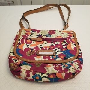 Rosetti Small Floral Shoulder Bag Pink/Orange 9.5 X 8 X 2